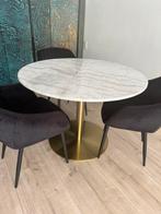 Eettafel rond marmer, Huis en Inrichting, Tafels | Eettafels, Ophalen, Zo goed als nieuw, Rond, 100 tot 150 cm