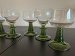 5 Grote Duitse Vintage Roemers met Groene Voet, Ophalen of Verzenden