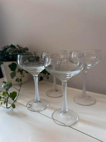Set van 4 kristallen coupe champagne glazen beschikbaar voor biedingen