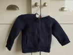 Hema Lekker Warm Donkerblauw Baby Sweat Vestje Maat 68, Kinderen en Baby's, Babykleding | Maat 68, Gebruikt, Truitje of Vestje