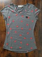 Naketano shirt dames S M 36 38 grijs aardbeien print, Ophalen of Verzenden, Korte mouw, Maat 36 (S), Grijs