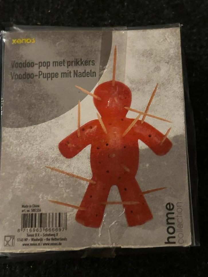 Voodoo Pop met Prikker rood, Hobby en Vrije tijd, Feestartikelen, Nieuw, Fopartikel, Overige, Ophalen of Verzenden