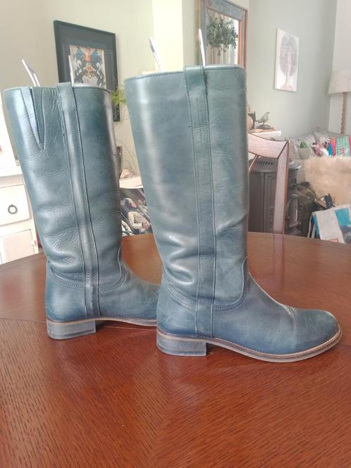 Blauwe leren laarzen maat 41 van WE, Kleding | Dames, Schoenen, Gedragen, Hoge laarzen, Blauw, Ophalen