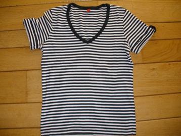 ESPRIT t- shirt zwart wit streep maat S beschikbaar voor biedingen