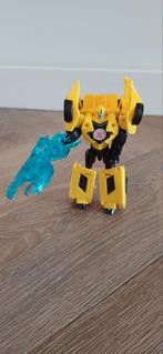 Gele transformer: Bumblebee vs. Major Mayhem, lengte  11 cm., Verzamelen, Transformers, G1, Ophalen of Verzenden, Zo goed als nieuw