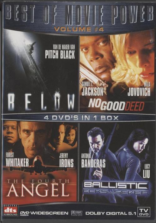77) 4 Dvd-box Movie Power 4: filmtitels in beschrijving, Cd's en Dvd's, Dvd's | Actie, Gebruikt, Actie, Vanaf 16 jaar, Ophalen of Verzenden