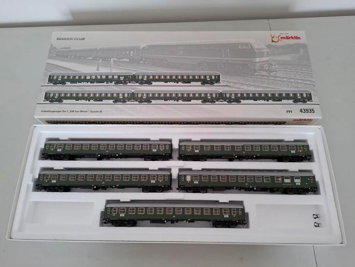 Marklin H0 43935 5-Delige rijtuigenset 1, Hobby en Vrije tijd, Modeltreinen | H0, Zo goed als nieuw, Treinset, Wisselstroom, Märklin