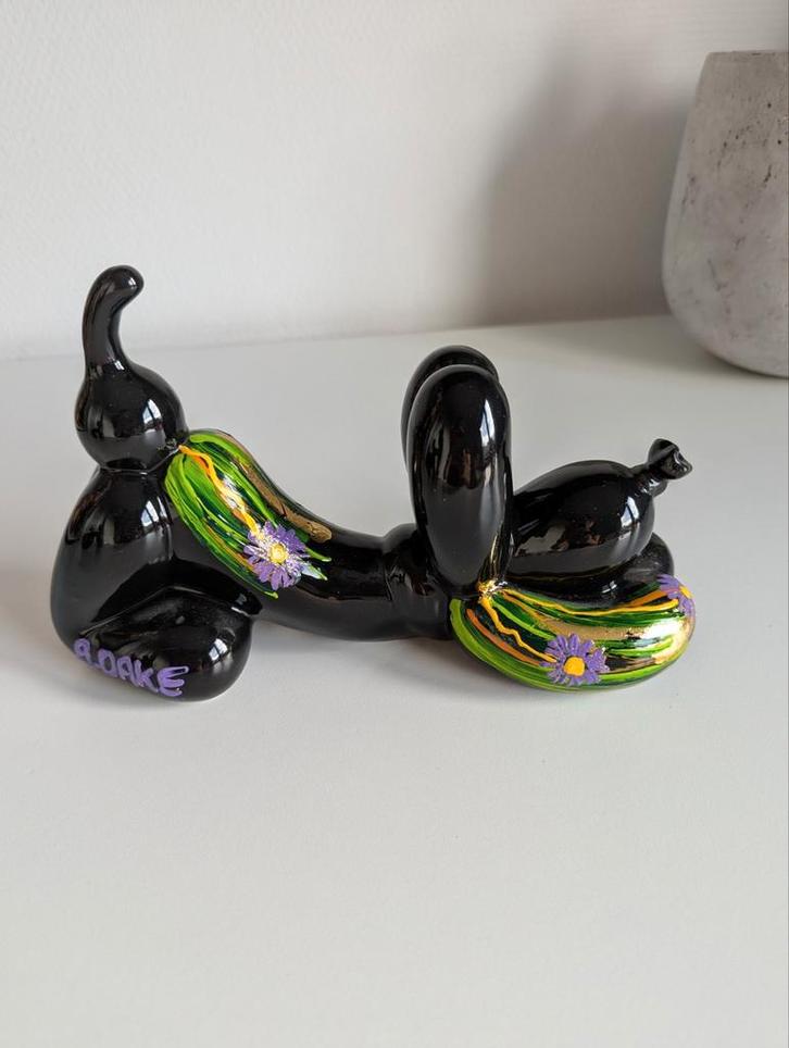 Zwarte spelende balloon dog gesigneerd echtheid certificaat, Antiek en Kunst, Kunst | Designobjecten, Ophalen of Verzenden