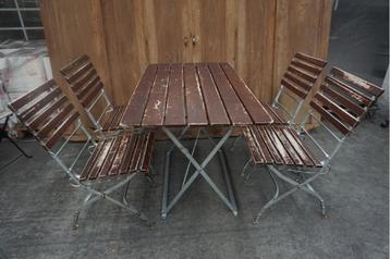 Inklapbare tuintafel met tuinstoelen bistro tafel stoelen beschikbaar voor biedingen