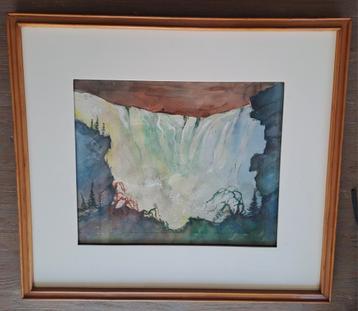 Aquarel 'De Waterval' van Arthur Deleu beschikbaar voor biedingen