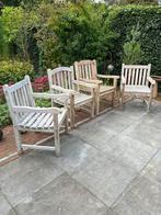 Teak tuinstoelen (4), Tuin en Terras, Ophalen, 4 zitplaatsen, Gebruikt, Teakhout