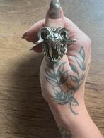 Stoere Stalen Ring met Ram Schedel – Gothic / Biker Stijl, Sieraden, Tassen en Uiterlijk, Ringen, IJzer of Staal, 19 tot 20, Ophalen of Verzenden