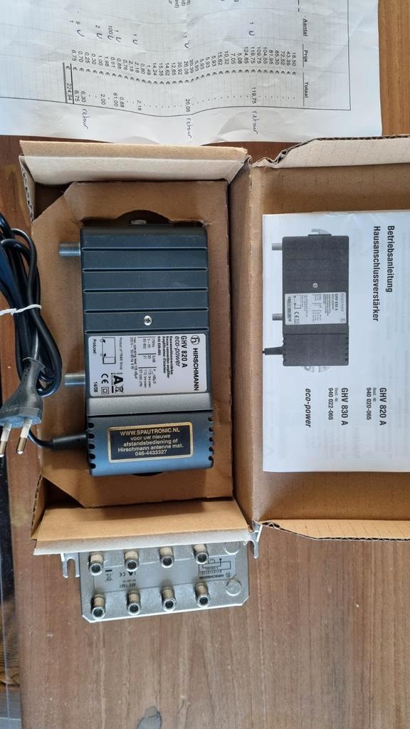 Hirschmann GHV 820 A Antenne Versterker, Audio, Tv en Foto, Schotelantennes, Nieuw, Overige merken, Ophalen of Verzenden