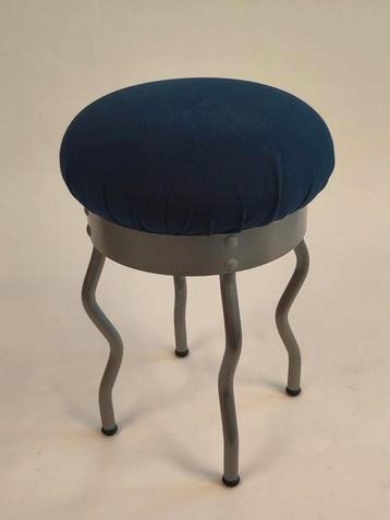 Vintage Ikea kruk Uri Per Ivar Ledang krukje metaal stof - afbeelding 4