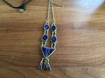 Vintage Lapis Lazuli Ketting - Handgemaakt Irak?, Gebruikt, Blauw, Ophalen of Verzenden, Steen of Mineraal