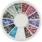 Nail art strass steentjes in een carrousel., Overige kleuren, Nieuw, Ophalen of Verzenden, Handen en Nagels