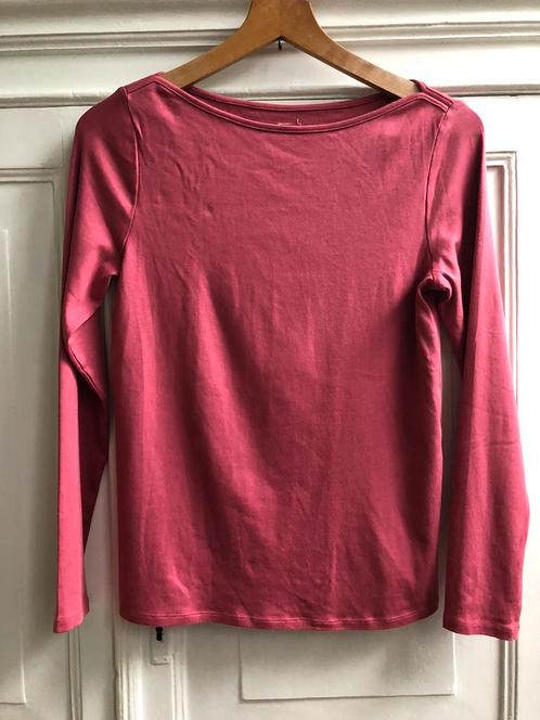 Donkerroze longsleeve met boothals van Gap., Kleding | Dames, Tops, Gedragen, Maat 38/40 (M), Roze, Lange mouw, Ophalen of Verzenden