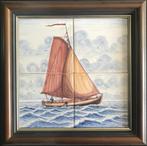 Tegeltableau Zeilschip -kleur - 2 x 2 tegels, Ophalen of Verzenden