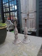 2 Stoere Kandelaren, Gebruikt, 25 tot 50 cm, Ophalen of Verzenden, Metaal