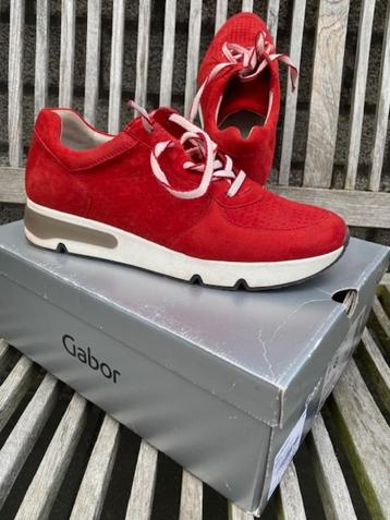 Gabor sneakers suede rood mt 40,5 z.g.a.n.  beschikbaar voor biedingen