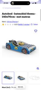 Bed inclusief matras, Huis en Inrichting, Ophalen, Eenpersoons, Blauw, Nieuw