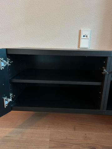 Ikea Bestå tv-meubel zwartbruin met Timmerviken deurtjes - afbeelding 2