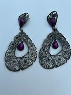Filigrain oorbellen, Hangers, Ophalen of Verzenden, Zo goed als nieuw, Met edelsteen