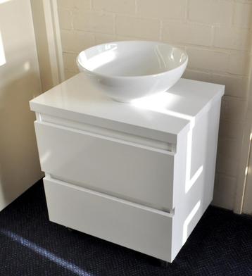 Luxe badmeubel 60 cm – hoogglans wit met waskom NIEUW beschikbaar voor biedingen