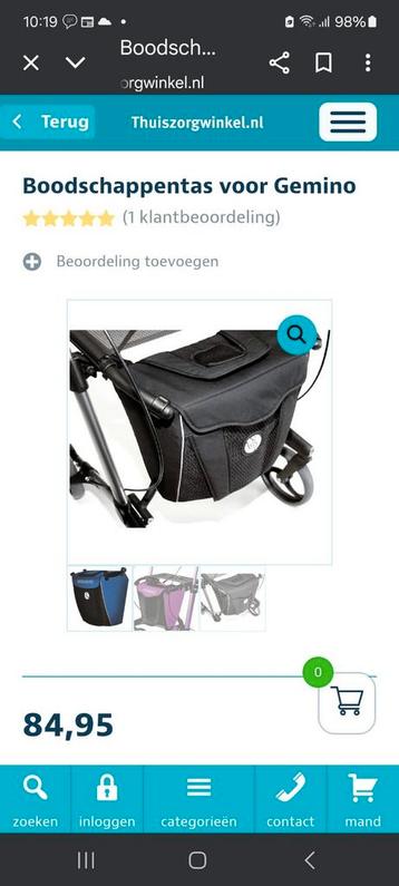 Gemino  tas  Dienblad  en stokhouder  beschikbaar voor biedingen