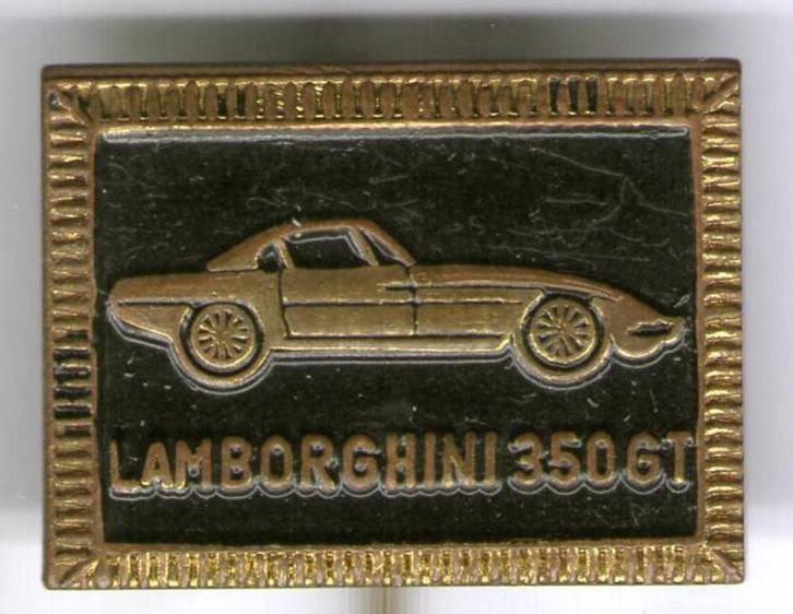 Lamborghini 350 GT zwart op koper auto speldje ( B_198 ), Verzamelen, Speldjes, Pins en Buttons, Zo goed als nieuw, Speldje of Pin