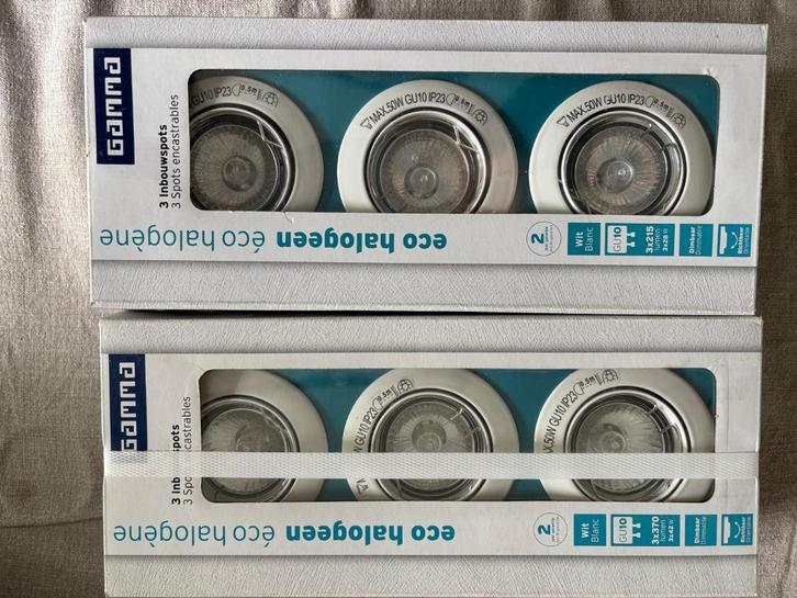 Inbouwspots GU10 dimbaar ECO halogeen, Huis en Inrichting, Lampen | Spots, Nieuw, Plafondspot of Wandspot, Metaal of Aluminium