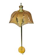 Vintage Hollywood Regency vloerlamp rookglas & messing, Ophalen, Vintage Hollywood Regency, Zo goed als nieuw, Glas