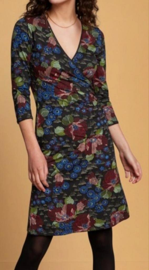 King Louie Rubell M crossdress jurk zwart, Kleding | Dames, Jurken, Zo goed als nieuw, Maat 38/40 (M), Zwart, Knielengte, Ophalen of Verzenden