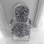 Zachte fluweelachtige zebra print stof  fauteuil €30.00, Ophalen, Gebruikt, Stof, 50 tot 75 cm
