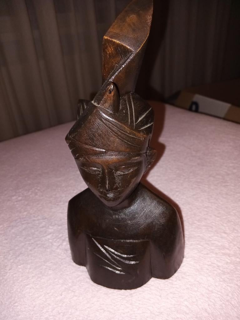 Houtsnijwerk beeld bruidegom uit Indonesië, Antiek en Kunst, Ophalen of Verzenden