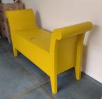Teakhouten bank met opbergruimte - Geel, Ophalen, Gebruikt, Overige typen, Minder dan 100 cm