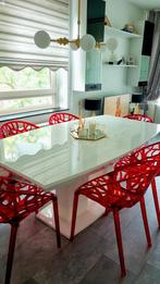 Eetkamertafel met stoelen, Huis en Inrichting, Complete eetkamers, Ophalen, Zo goed als nieuw, 4 tot 6 stoelen