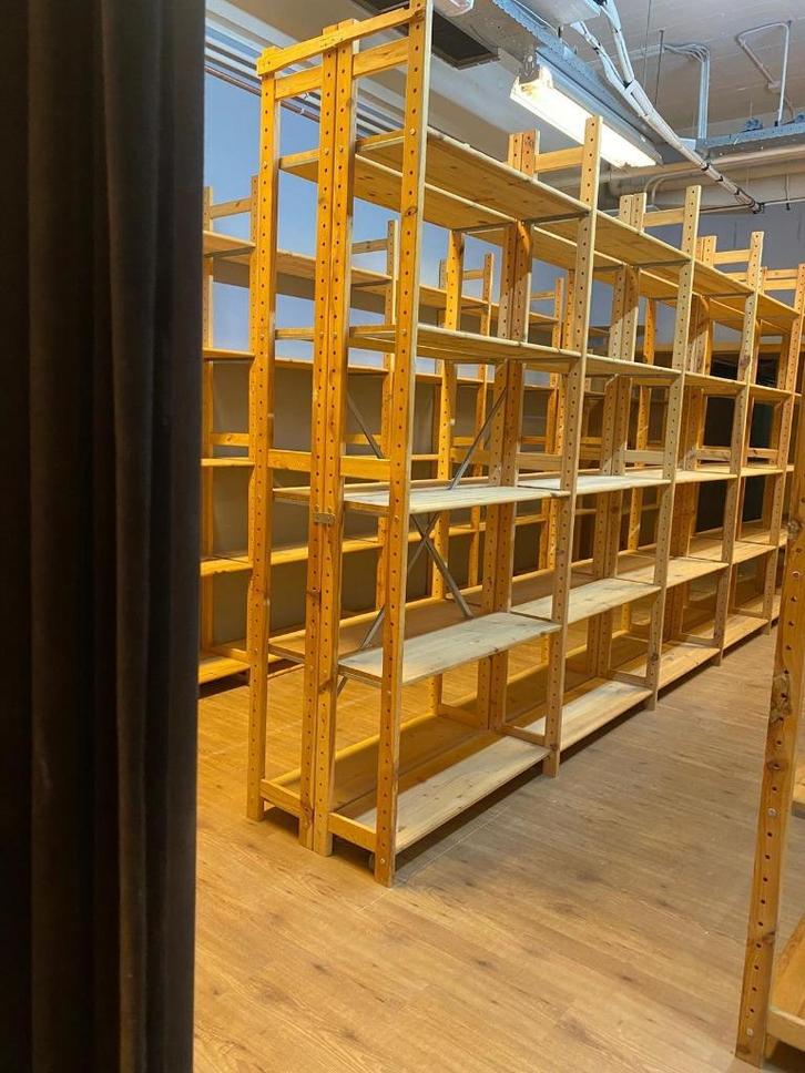 Stevige houten stellingen, Huis en Inrichting, Kasten | Stellingkasten, Zo goed als nieuw, Ophalen