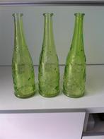Set van 3 groene decoratieve flessen, Huis en Inrichting, Woonaccessoires | Vazen, Ophalen of Verzenden, Minder dan 50 cm, Groen