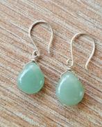 handgemaakte oorbellen echt zilver en aventurijn, Sieraden, Tassen en Uiterlijk, Oorbellen, Hangers, Verzenden, Nieuw, Met edelsteen