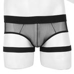 Doorzichtige zwarte heren boxer / onderbroek sexy gay M L XL, Verzenden, Zwart, Boxer
