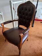 Fauteuil met Chesterfield leuning, Huis en Inrichting, Fauteuils, Ophalen, Gebruikt, Minder dan 75 cm, 50 tot 75 cm