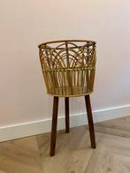 Rotan plantenstandaard op poten, Ophalen, Gebruikt, Rond