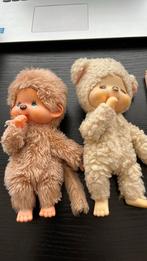 Set van 2 vintage Monchhichi / Sekiguchi poppen wit en bruin, Verzamelen, Beren en Cherished Teddies, Ophalen of Verzenden, Gebruikt