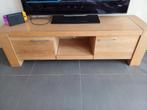 Moderne licht massief eiken houten TV meubel - Goossens, 150 tot 200 cm, Minder dan 100 cm, 25 tot 50 cm, Modern
