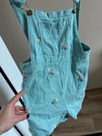 Short denim jeans dungarees S tuinbroek floral vintage '90, Maat 42/44 (L), Vintage, Kort, Ophalen of Verzenden