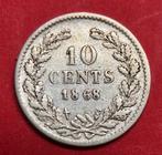 10 cent 1868. Fr+., Koning Willem III, Zilver, Ophalen of Verzenden, 10 cent