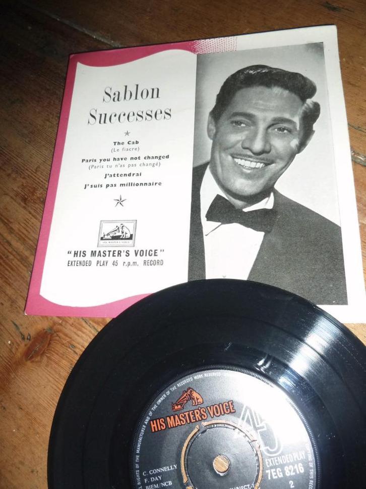 Jean Sablon - Successess - The Cab - mooi - 1957 epee, Cd's en Dvd's, Vinyl Singles, Zo goed als nieuw, Pop, Ophalen of Verzenden