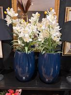 Prachtige kunstplanten in donker blauwe pot, Ophalen, Zo goed als nieuw