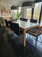 Eikenhouten eettafel whitewash, Ophalen, Gebruikt, 100 tot 150 cm, Eikenhout